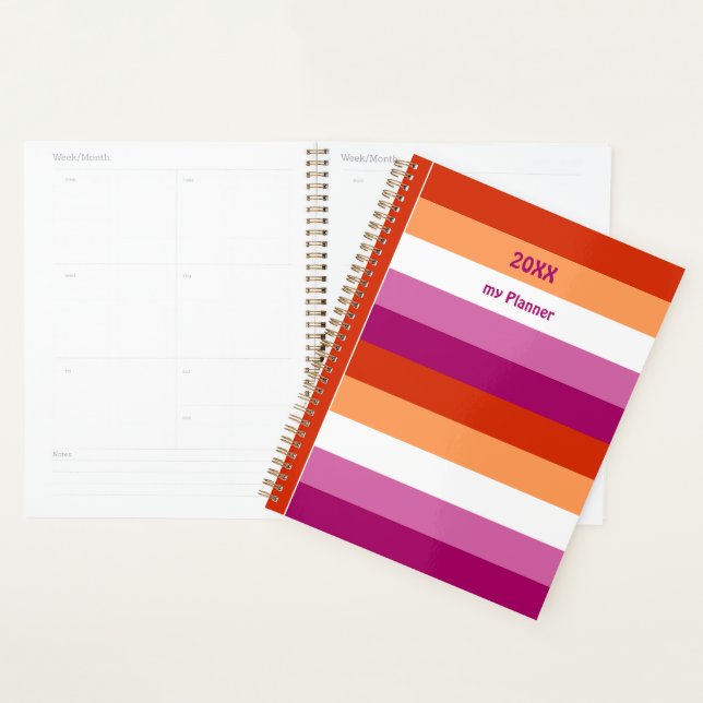 LGBTQ+ Lesbian Flag Stripes for Pride -  Planner (Display)