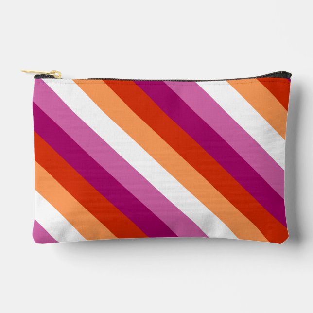 LGBTQ+ Lesbian Flag Stripes Pride -  Accessory Pouch (Front)