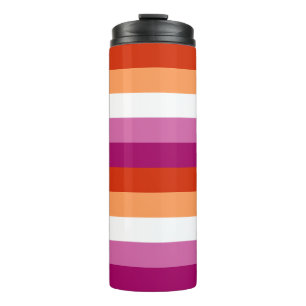 LGBTQ+ Lesbian Flag Stripes Pride - Thermal Tumbler