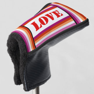 LGBTQ+ Lesbian Flag with Love Stripes Pride -  Golf Head Cover
