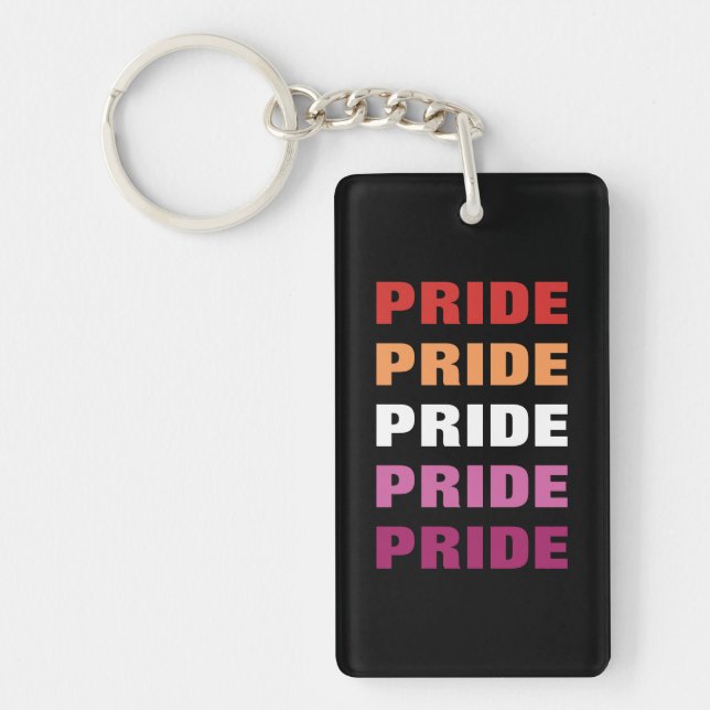 LGBTQ Lesbian Pride Customisable Repeated Text Key Ring (Front)