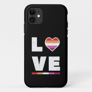 LGBTQ Lesbian Pride Flag Distressed Grunge Love iPhone 11 Case