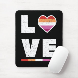 LGBTQ Lesbian Pride Flag Distressed Grunge Love Mouse Mat