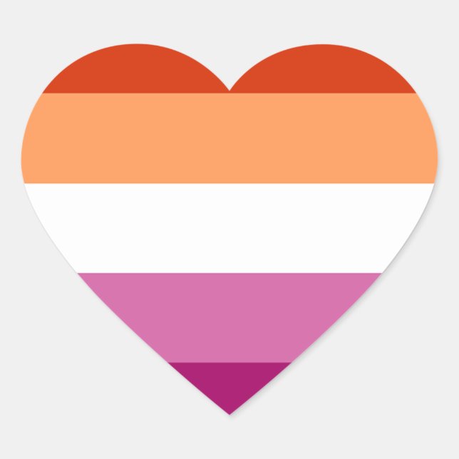LGBTQ Lesbian Pride Flag Heart Sticker (Front)