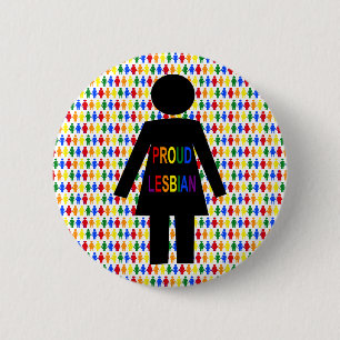 LGBTQ Lesbian Silhouette and Rainbow Ladies 6 Cm Round Badge