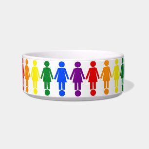 LGBTQ Lesbian Silhouette and Rainbow Ladies Bowl