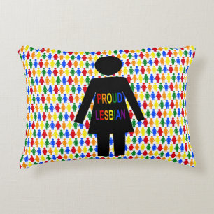 LGBTQ Lesbian Silhouette and Rainbow Ladies Decorative Cushion