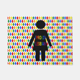 LGBTQ Lesbian Silhouette and Rainbow Ladies Doormat