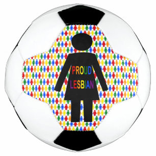 LGBTQ Lesbian Silhouette and Rainbow Ladies Football