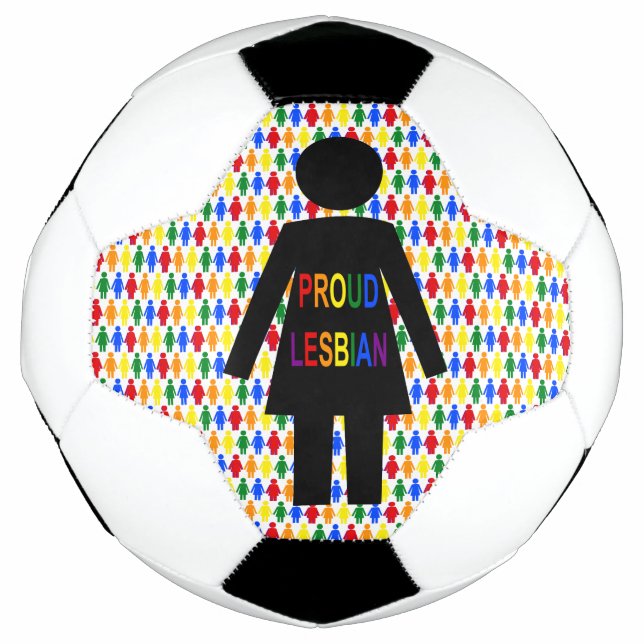 LGBTQ Lesbian Silhouette and Rainbow Ladies Football (Front)