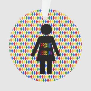 LGBTQ Lesbian Silhouette and Rainbow Ladies Ornament