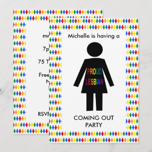 LGBTQ Lesbian Silhouette and Rainbow Ladies Party Invitation