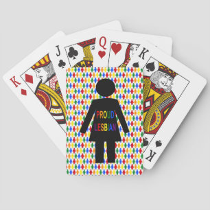 LGBTQ Lesbian Silhouette and Rainbow Ladies Playing Cards