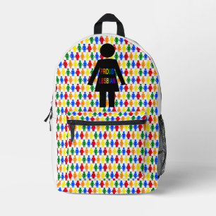 LGBTQ Lesbian Silhouette and Rainbow Ladies Printed Backpack