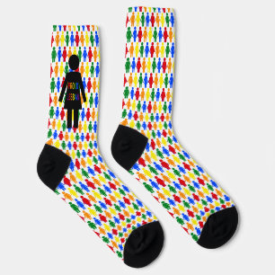 LGBTQ Lesbian Silhouette and Rainbow Ladies Socks