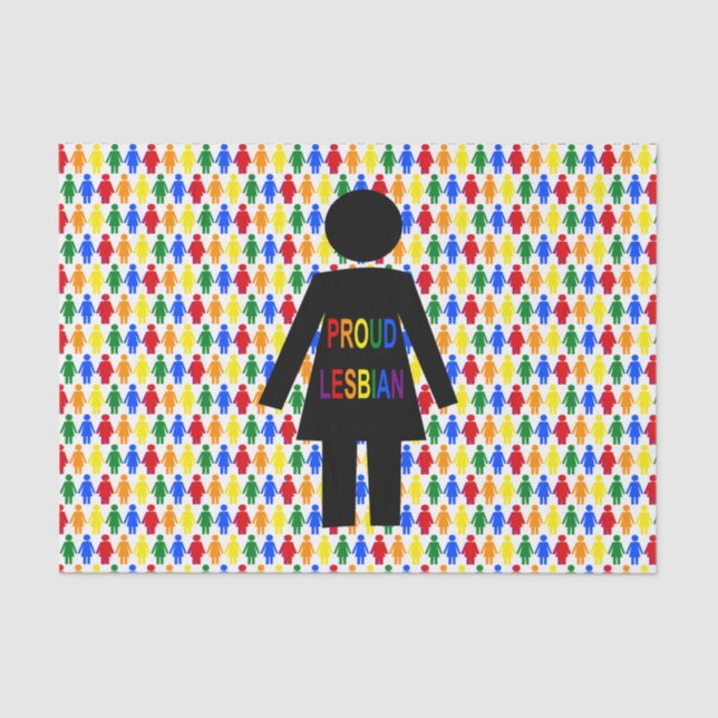 LGBTQ Lesbian Silhouette and Rainbow Ladies Tissue Paper (Front)