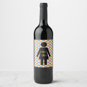 LGBTQ Lesbian Silhouette and Rainbow Ladies Wine Label
