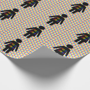 LGBTQ Lesbian Silhouette and Rainbow Ladies Wrapping Paper