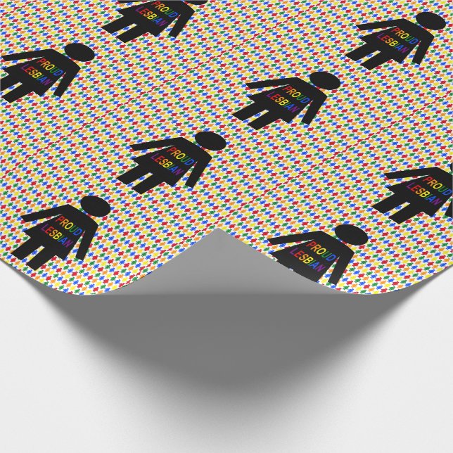 LGBTQ Lesbian Silhouette and Rainbow Ladies Wrapping Paper (Corner)