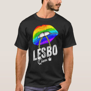 LGBTQ Lesbo Queen Strong Gay Women Men Lesbian Bi  T-Shirt