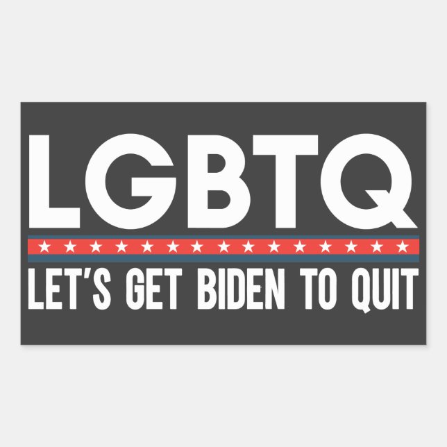 LGBTQ Let's Get Biden To Quit Anti Joe Biden Funny Rectangular Sticker (Front)