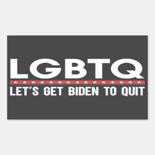 LGBTQ Let's Get Biden To Quit Anti Joe Biden Funny Rectangular Sticker
