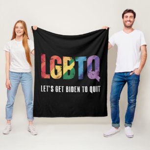 LGBTQ Lets Get Biden To Quite Gay Pride Fleece Blanket