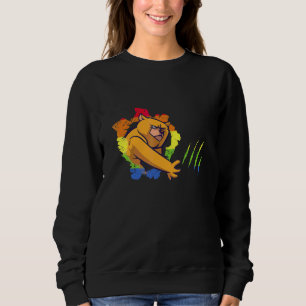 LGBTQ LGBT Pride Proud Bear Through Hole Rainbow L Sweatshirt