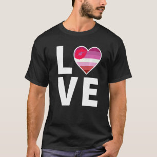 Lgbtq Lipstick Flag Heart  Lgbtqia+ Love Lipstick T-Shirt