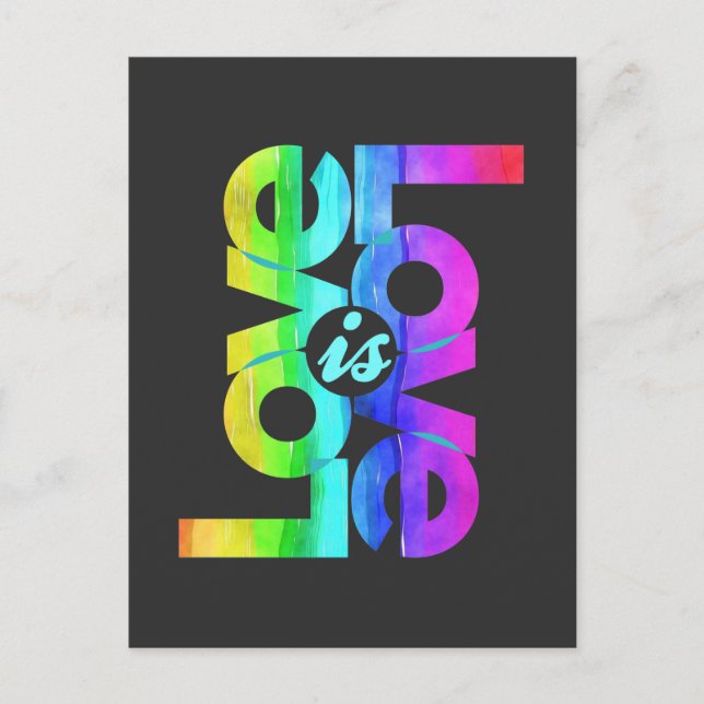 LGBTQ Love is Love Announcement Postcard (Front)