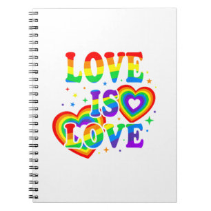 LGBTQ Love is Love Gay Pride LGBT Rainbow Flag Notebook