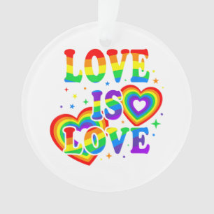 LGBTQ Love is Love Gay Pride LGBT Rainbow Flag Ornament