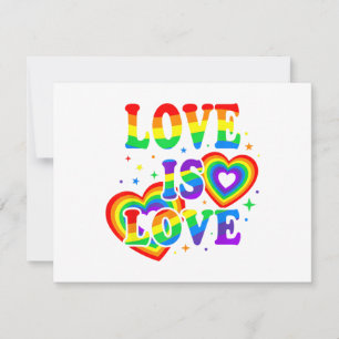 LGBTQ Love is Love Gay Pride LGBT Rainbow Flag Save The Date