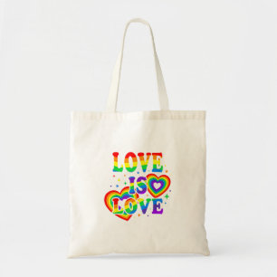 LGBTQ Love is Love Gay Pride LGBT Rainbow Flag Tote Bag