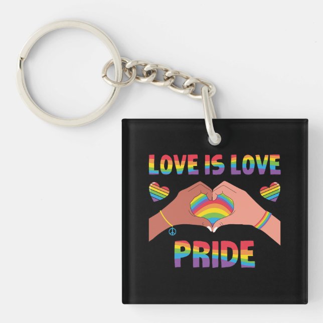 LGBTQ - Love Is Love - Pride Key Ring (Front)