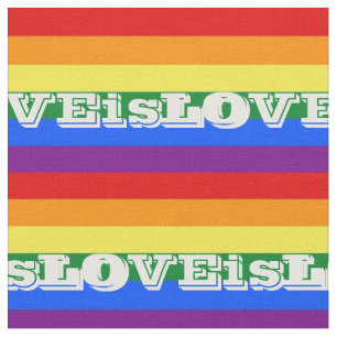 LGBTQ LOVE is LOVE Rainbow Fabric
