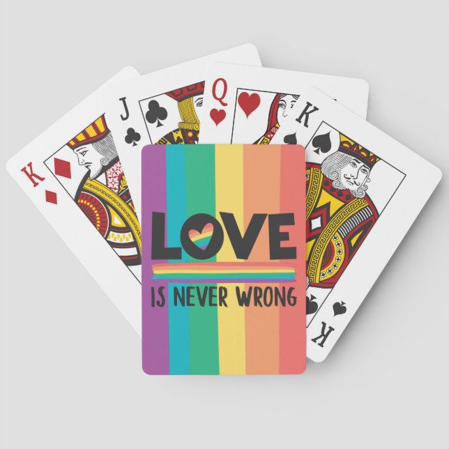 LGBTQ love is never wrong pride month Playing Cards (Back)