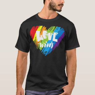 Lgbtq Love Wins Gay Pride Lgbt Ally Heart Rainbow T-Shirt