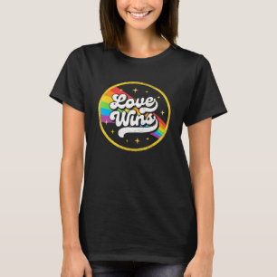 Lgbtq Love Wins Gay Pride Lgbt Ally Rainbow Flag V T-Shirt