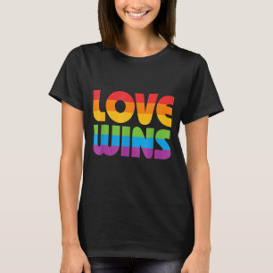 Lgbtq Love Wins Gay Pride Lgbt Rainbow Flag Retro T-Shirt