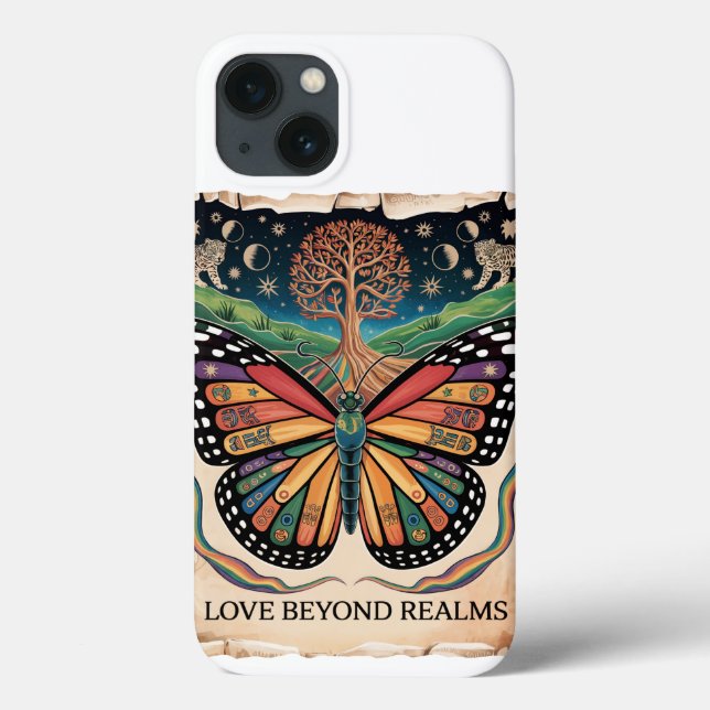 LGBTQ Mayan Butterfly Art | Rainbow Pride Case-Mate iPhone Case (Back)