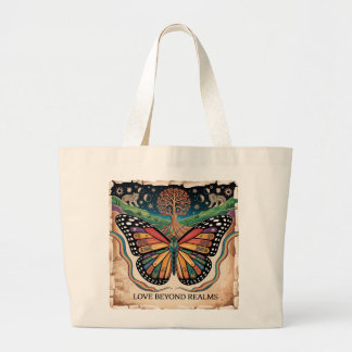 LGBTQ Mayan Butterfly | Rainbow Pride  Large Tote Bag