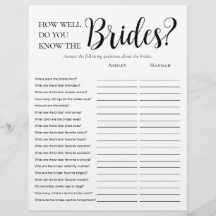 LGBTQ Modern 2 Sided Bridal Shower Games Flyer