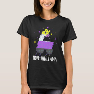 LGBTQ Nonbinary Llama Nonbinary Flag LGBT Genderqu T-Shirt