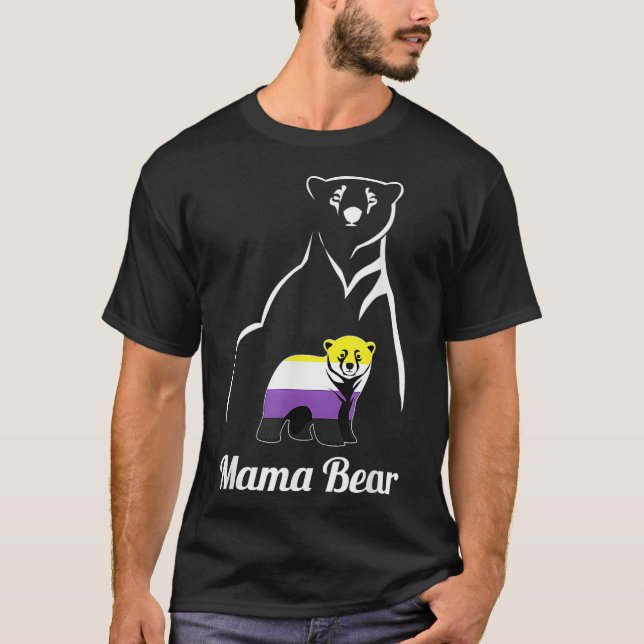 LGBTQ NonBinary Mama Bear LGBT NonBinary Pride Enb T-Shirt (Front)