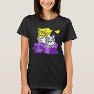 Lgbtq Nonbinary Pride Sloth Lgbt Nonbinary Flag Ge T-Shirt