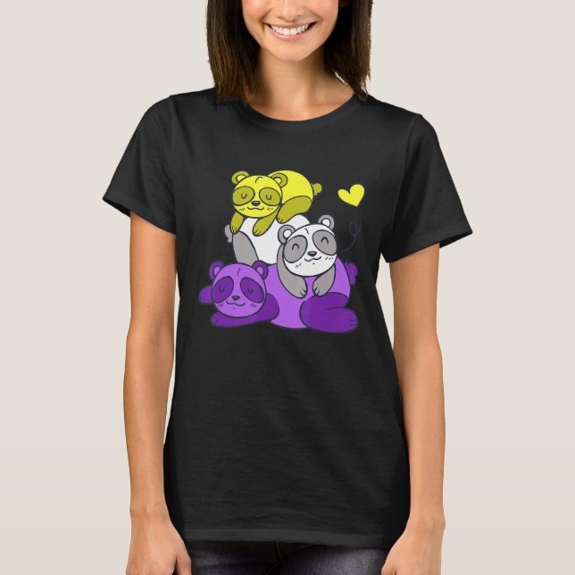 Lgbtq Nonbinary Pride Sloth Lgbt Nonbinary Flag Ge T-Shirt (Front)