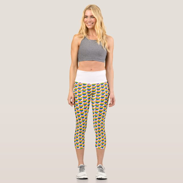 LGBTQ OHIO PRIDE Capri Leggings Yoga (Front)