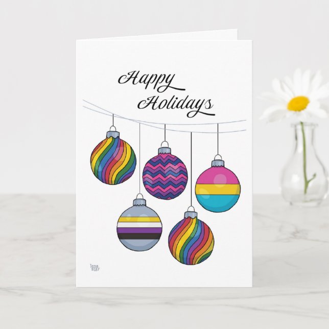 LGBTQ Ornaments Holiday Card (Small Plant)