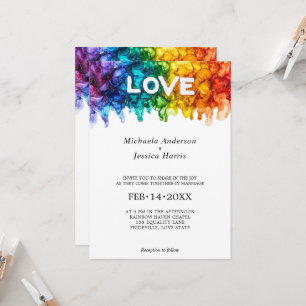 🌈 LGBTQ Painted With Love wedding  Invitation